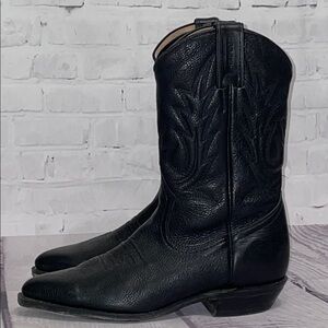 Boulet Women’s Black Leather Cowboy Boots Size 6